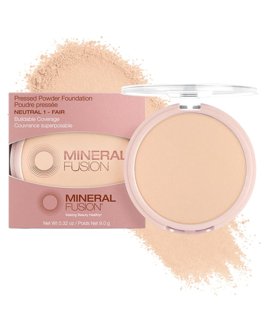Mineral Fusion Pressed Powder Foundation - Matte Finish Face Powder for Fair Skin with Peachy Undertones - Age Defying Foundation Makeup - Talc Free Beauty & Personal Care Mineral Fusion