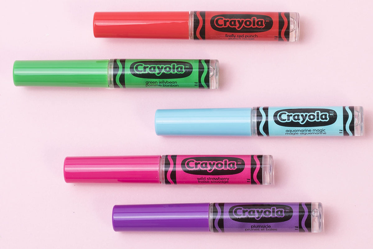 Lip Smacker Crayola Liquid Lip Gloss 5 Party Pack, 0.45 Fl. Oz, Firefly Red Punch, Wild Strawberry, Plumsicle, Aquamarine Magic, Green Jelly Bean Beauty & Personal Care Lip Smacker