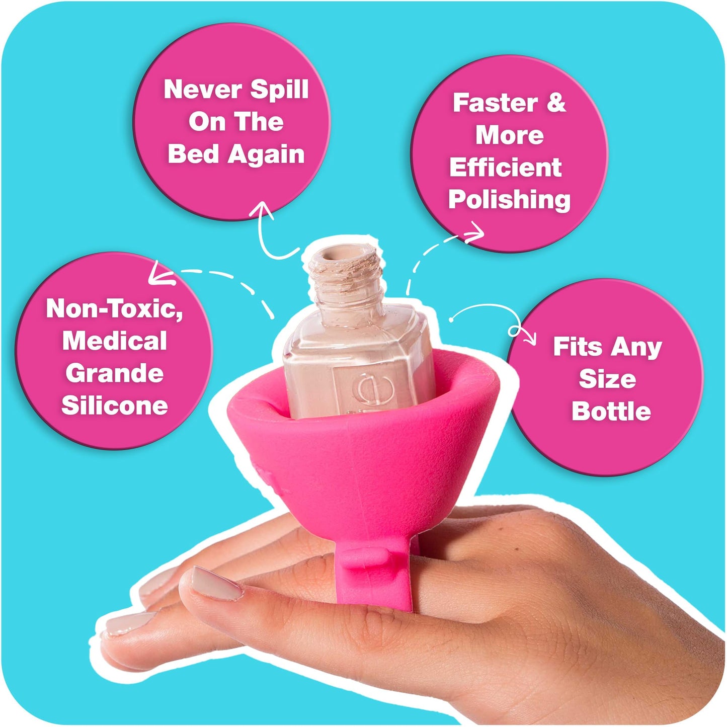 Tweexy Wearable Nail Polish Holder Ring - Hands-Free, Portable Manicure Accessory, Secure Grip for All Bottle Sizes, Convenient Nail Polish Organizer Beauty & Personal Care tweexy