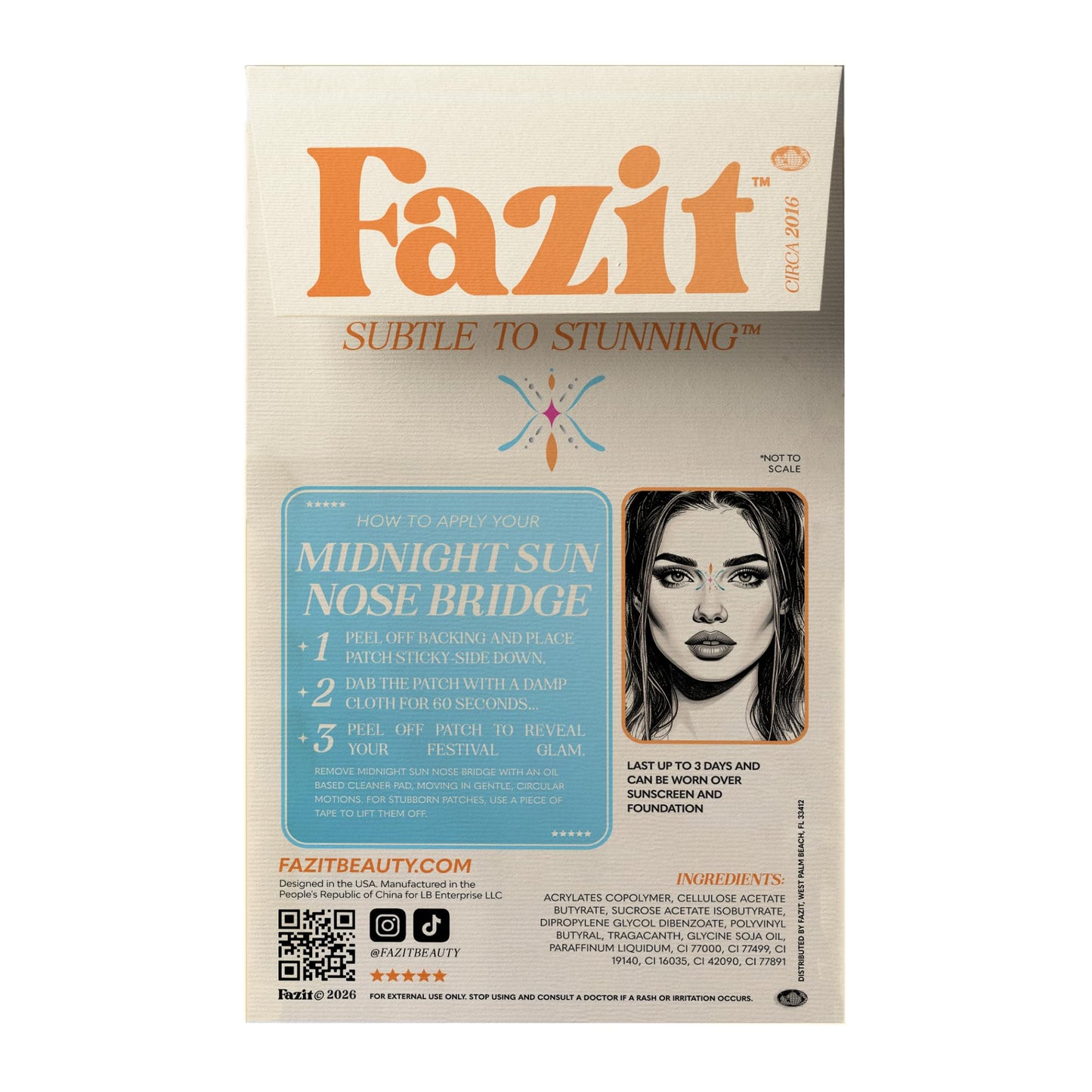 Fazit Makeup Patches - Midnight Sun Nose Bridge - Glow Up Make-Up Patches - Cute Glitter Makeup Accessories for Women - Cosmetic Glitter for Face Beauty & Personal Care Fazit