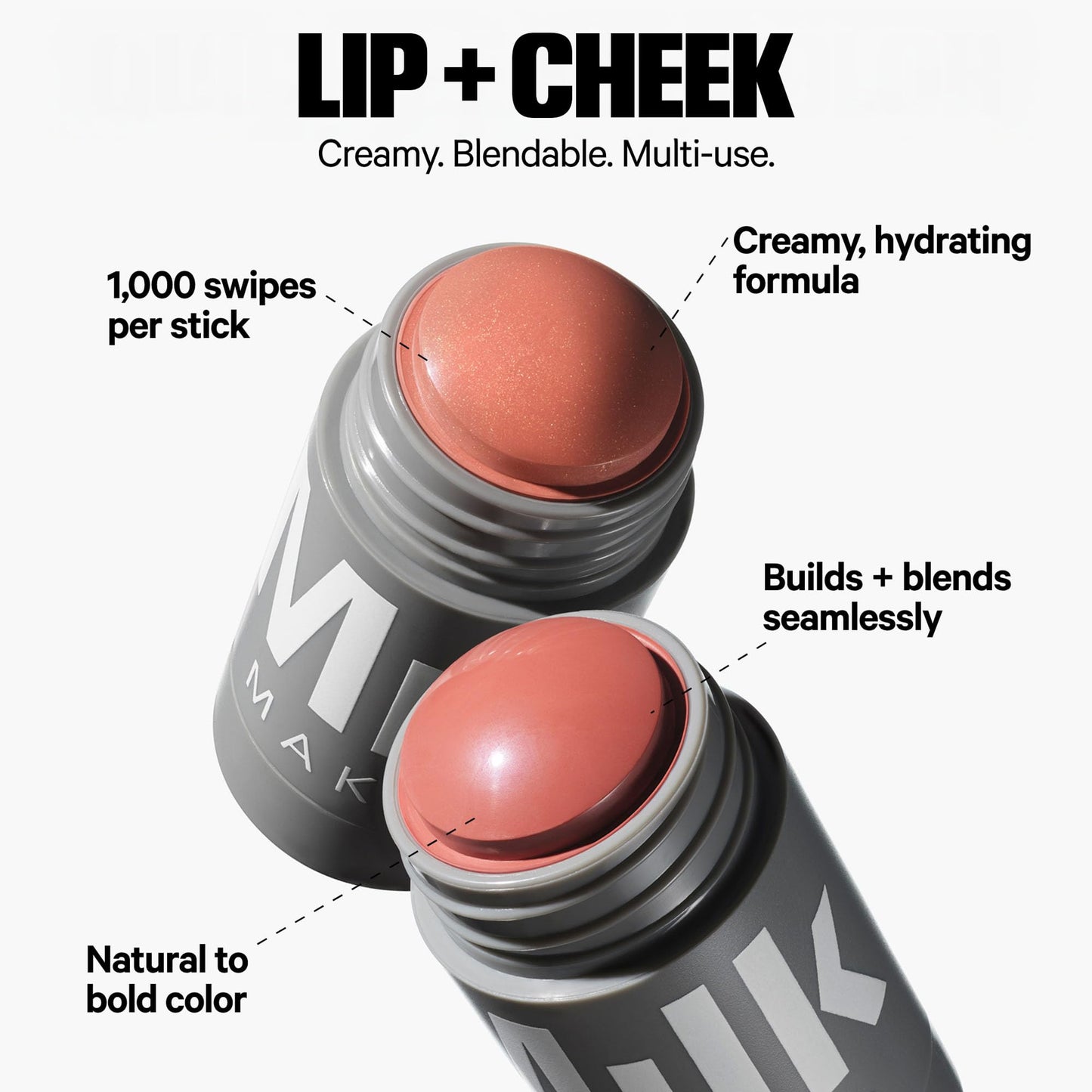 Milk Makeup Bronzer, Blush + Highlighter Full Size Trio - Bronzer in Baked .19oz, Cream Blush + Lip Color in Werk (Dusty Rose) .21oz + Highlighter Beauty & Personal Care Milk Makeup