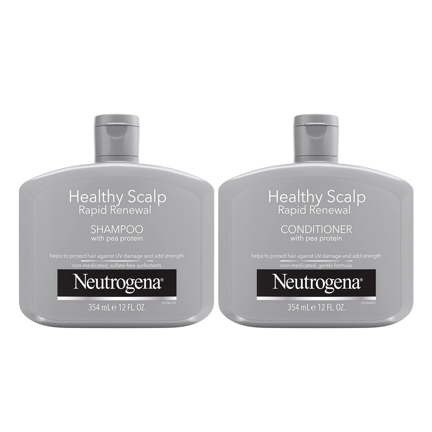 Neutrogena Healthy Scalp Rapid Renewal Shampoo & Conditioner with Pea Protein, UV Damage Protecting Shampoo for Strong Healthy-Looking Hair, 12 Fl Oz Beauty & Personal Care Neutrogena