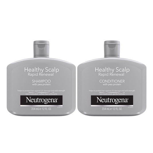 Neutrogena Healthy Scalp Rapid Renewal Shampoo & Conditioner with Pea Protein, UV Damage Protecting Shampoo for Strong Healthy-Looking Hair, 12 Fl Oz Beauty & Personal Care Neutrogena