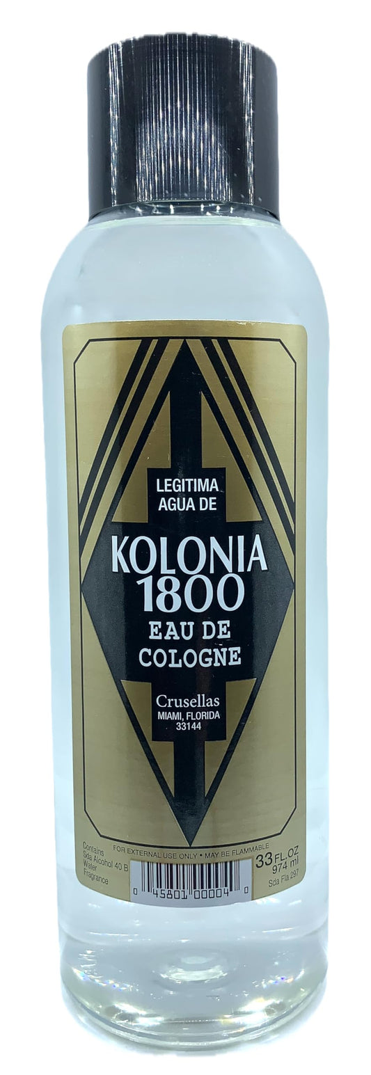 Legitima Agua de Kolonia 1800 Natural Splash Cologne 33 Fl. Oz. Beauty & Personal Care Crusellas