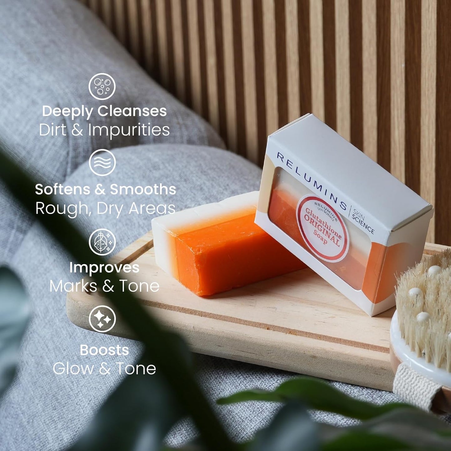 Relumins Glutathione + Kojic Acid Soap Bars Whitening and Darkspot Corrector - Deep Cleansing & Hydrating Soap for Refreshed Skin Perfect - Gentle Beauty & Personal Care Relumins