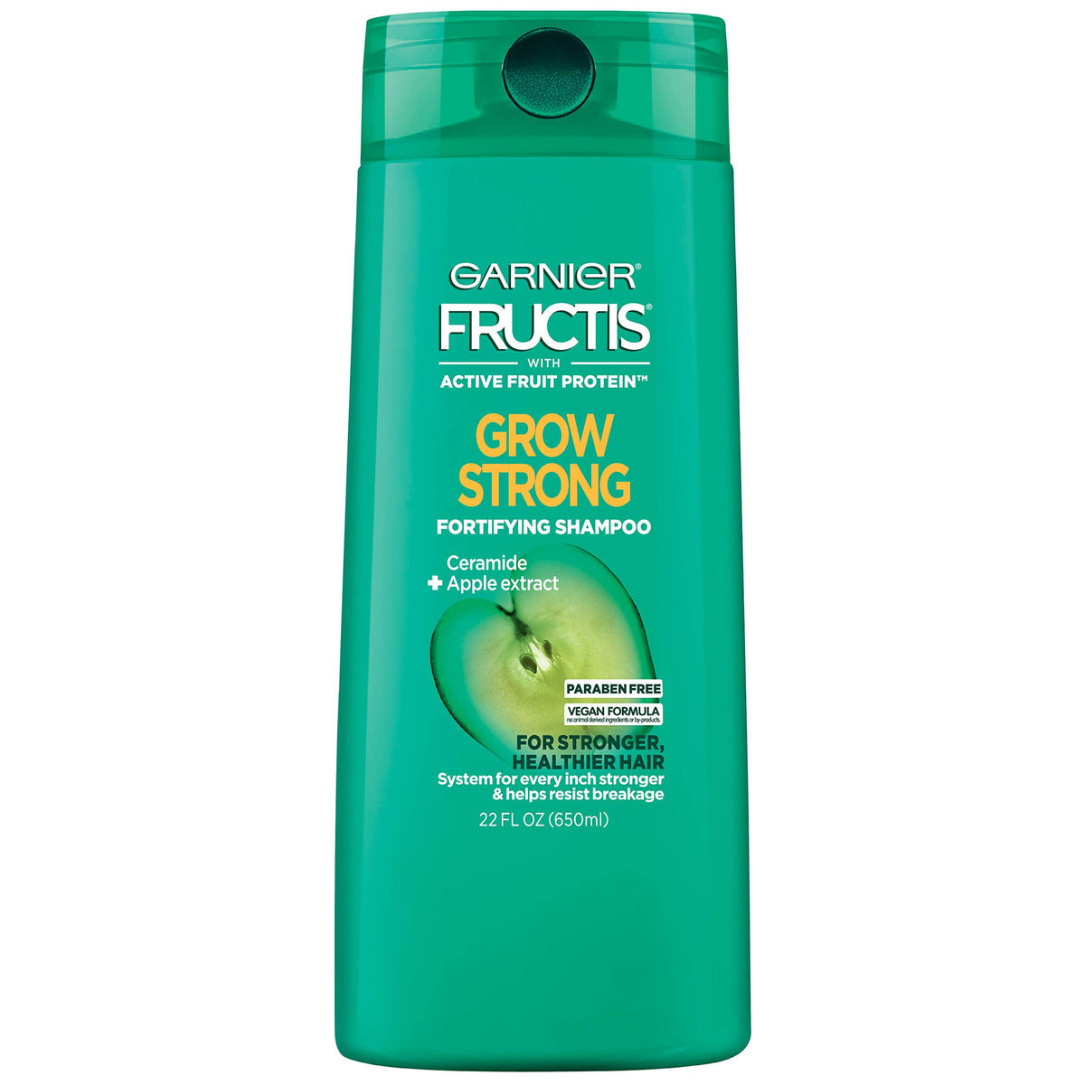 Garnier Fructis Grow Strong Shampoo, For Stronger, Healthier, Shinier Hair, 22 fl. oz.
