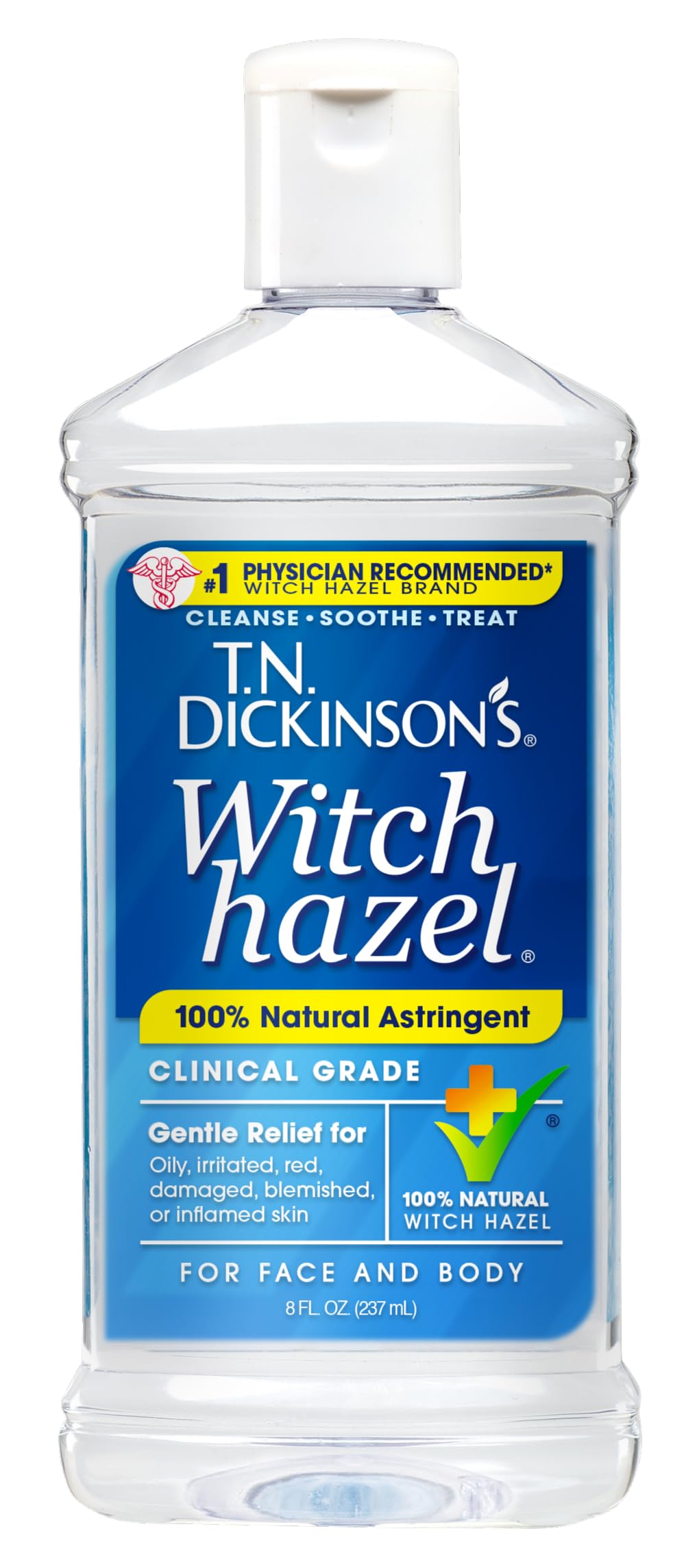 T.N. Dickinson’s Witch Hazel Astringent 8 oz – 100% Natural, Fragrance-Free | Clinical Grade Formula to Cleanse & Soothe Face & Body Skin Beauty & Personal Care T.N. Dickinson's