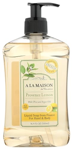 A LA MAISON Provence Lemon Liquid Hand Soap 16.9 Fl Oz - Natural Hand Wash Made with Essential Oils - Biodegradable, Plant-Based, Vegan, Cruelty-Free Beauty & Personal Care A LA MAISON