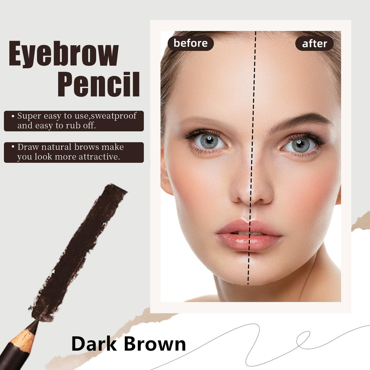 Go Ho 12 PCS Dark Brown Eyebrow Eyeliner Pencils,Sweatproof Eyebrow Pencil,Long-lasting Nice Color Eye Brow Gel Pen Makeup Brow Tint Sticks?Dark Beauty & Personal Care Go Ho