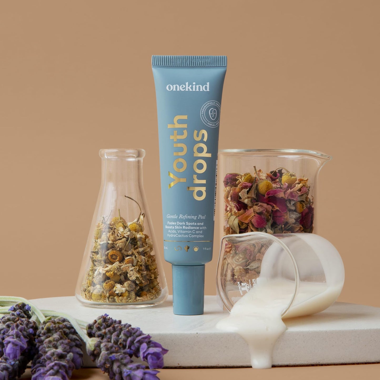Onekind Youthdrops Night AHA BHA Gentle Resurfacing, Pore Refining, and Fine Lines 20% Exfoliating Serum Peel with Vitamin C, Glycolic Acid Beauty & Personal Care Onekind