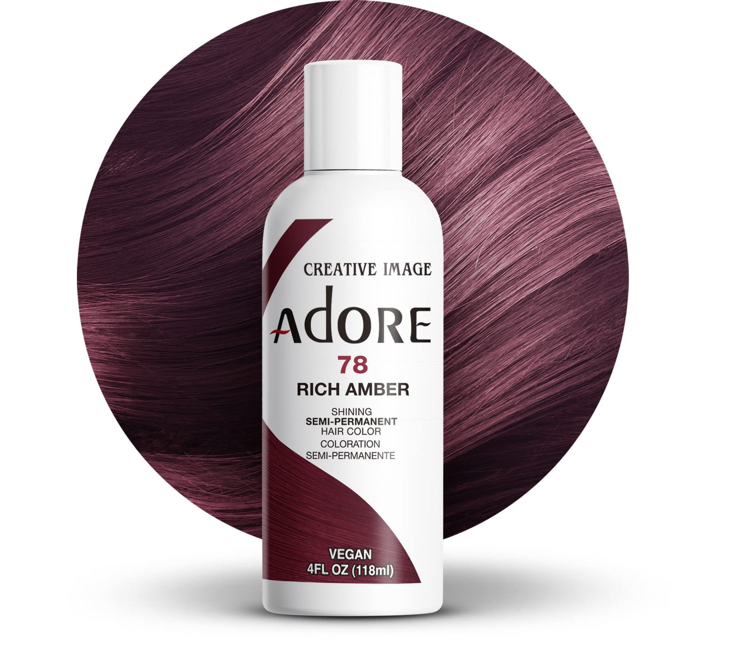 Adore Semi Permanent Hair Color (078 Rich Amber) | Vegan & Cruelty-Free Brown Hair Dye | No Ammonia, No Peroxide, No Alcohol | 4 Fl Oz Beauty & Personal Care Adore