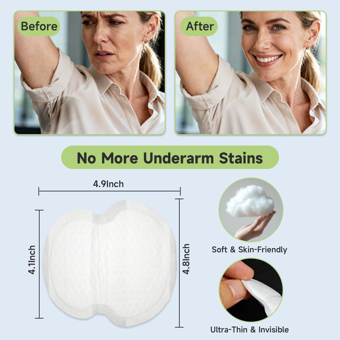 ANKEXIN Armpit Sweat Pads, 120 PCS Underarm Sweat Pads for Women and Men, Disposable Clothing Liners for Stain Prevention, Ultra Absorbent Beauty and Personal Care ANKEXIN