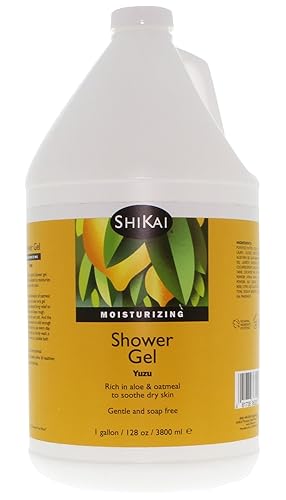 ShiKai Daily Moisturizing Shower Gel (Yuzu, 1 Gallon) | Gentle Soap-Free Formula | with Aloe Vera & Finely Ground Oatmeal for Soft, Healthy Skin | Dry Beauty & Personal Care ShiKai