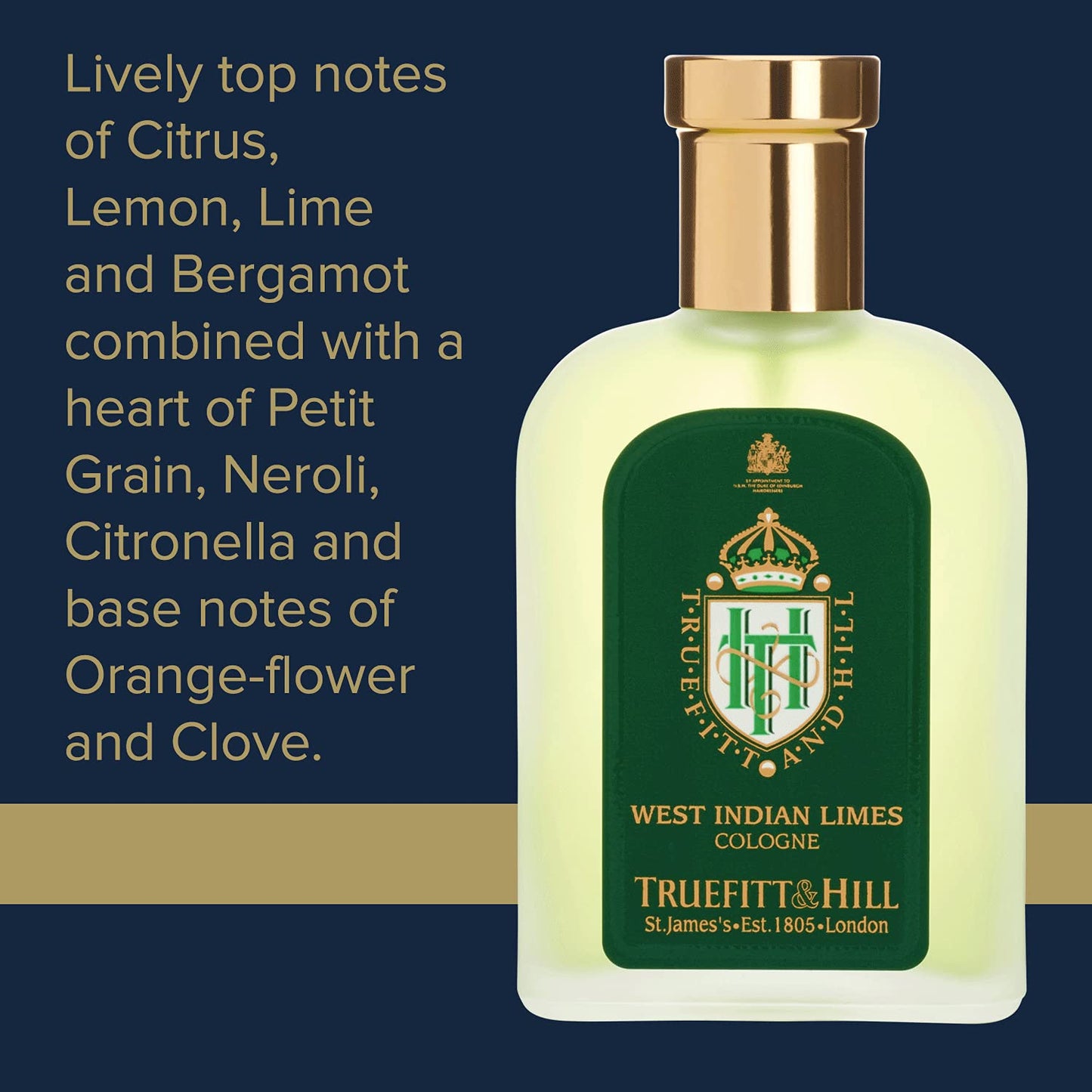 Truefitt & Hill Luxury Cologne - West Indian Limes - Premium Long-Lasting Citrus and Clove Men's Fragrance Presented in a Beautifully Etched Beauty & Personal Care Truefitt & Hill