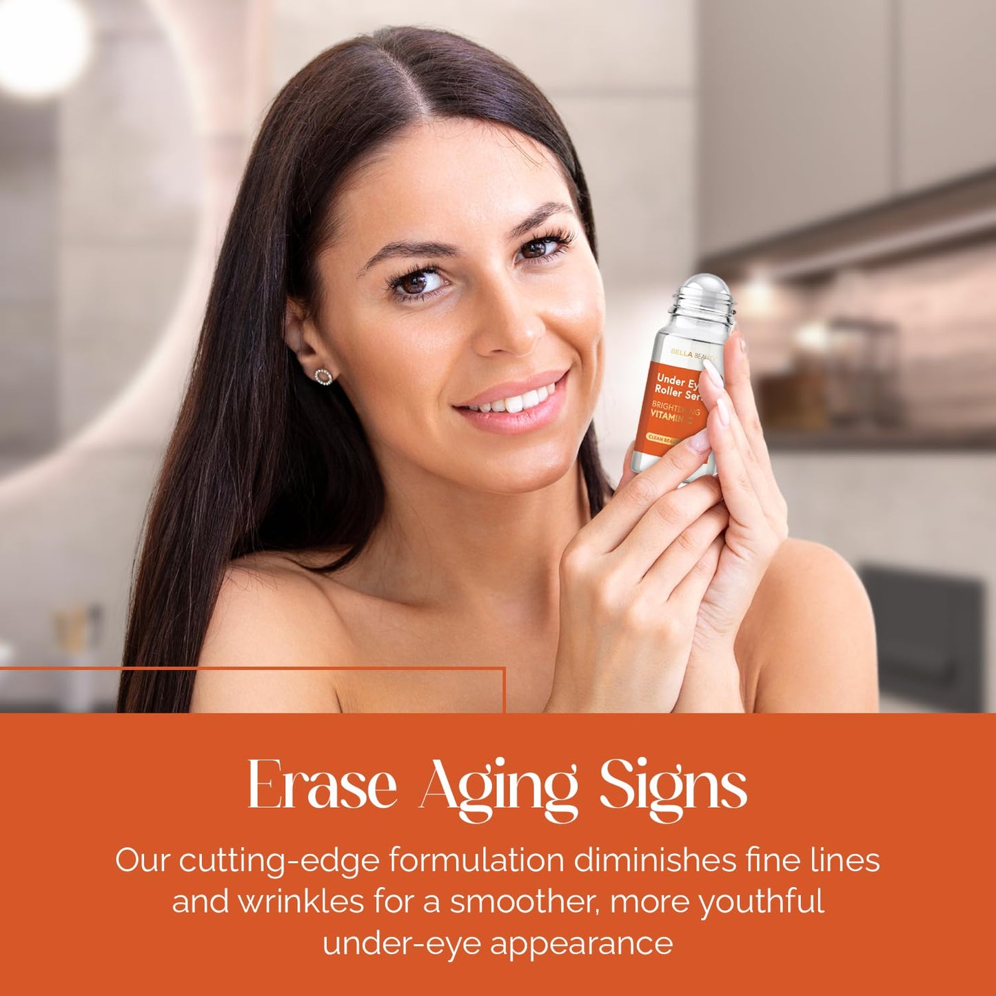 Bella Beauty Vitamin C Under Eye Roller Serum - Dermatologist Tested, Anti Aging, Korean Skin Care - Helps Minimize Dark Circles, Puffiness, Fine Beauty & Personal Care Bella Beauty
