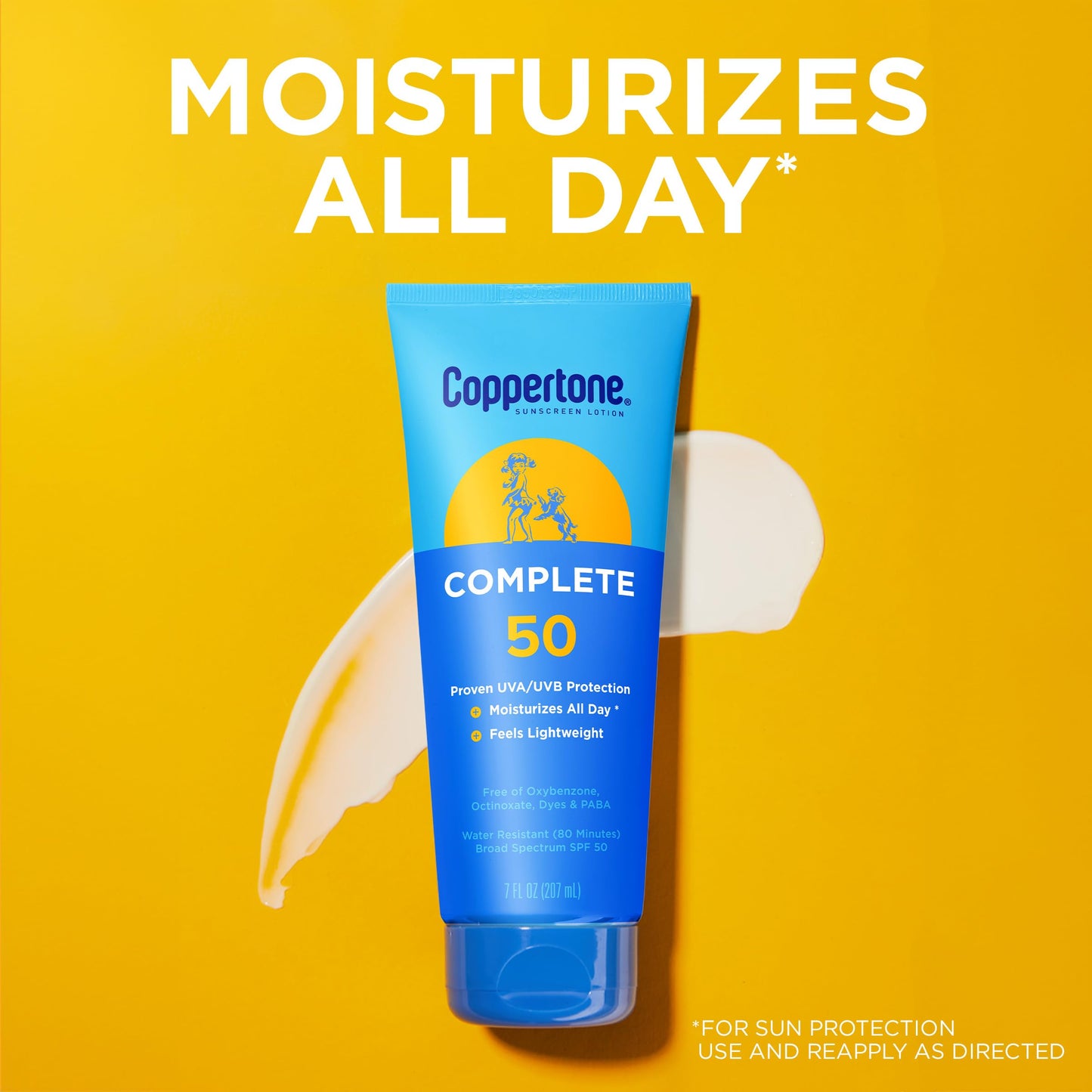 Coppertone Complete Sunscreen Lotion SPF 50, Face and Body Sunscreen, Lightweight, Water Resistant, 7 Fl Oz Beauty & Personal Care Coppertone