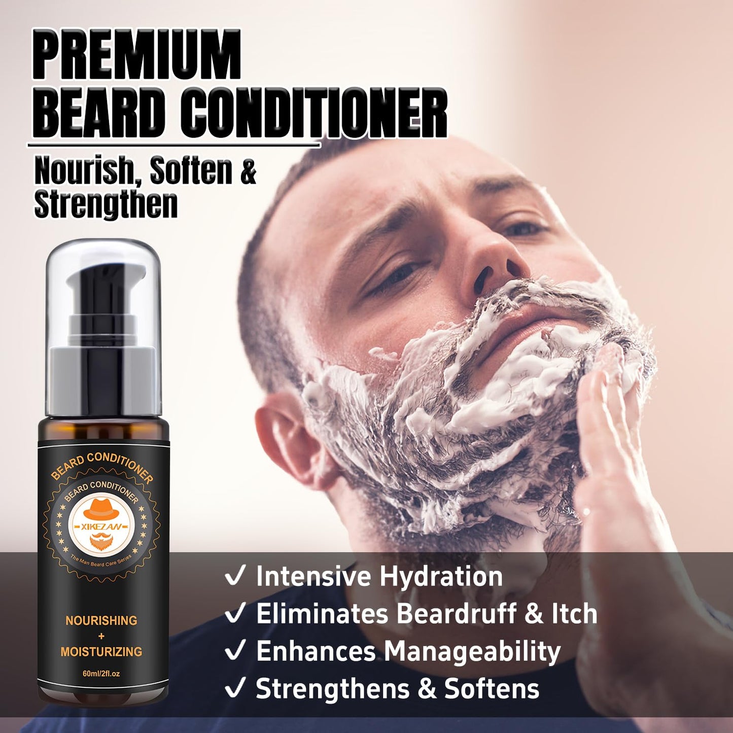 XIKEZAN Beard Kit for Men Care w/Beard Conditioner, Wash, Oil, Balm, Brush, Comb,Birthday Fathers Valentines Gifts for Men Him Dad Husband Boyfriend Beauty & Personal Care XIKEZAN