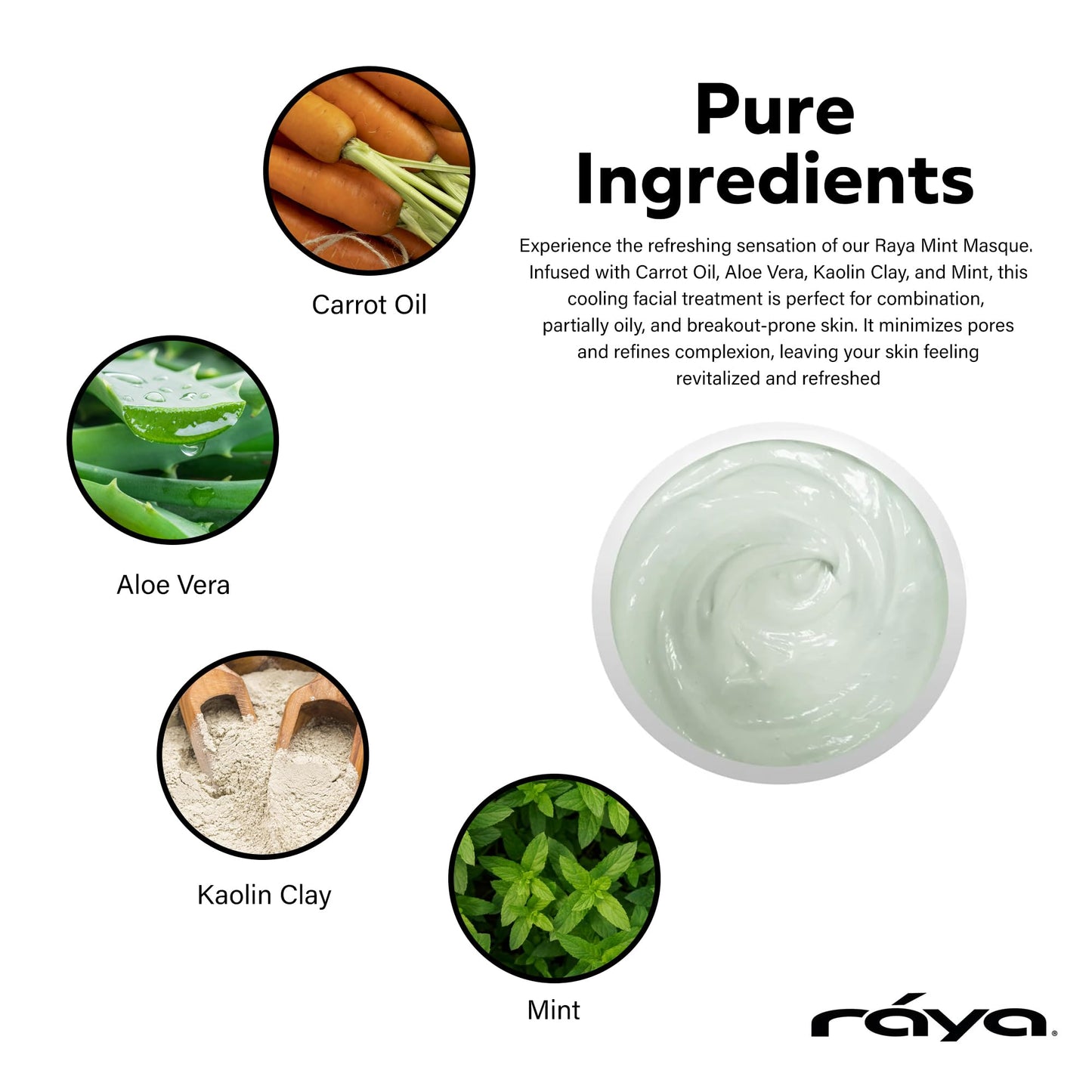 Raya Mint Masque (603) | Cooling and Refreshing Facial Treatment Mask Combination for Oily and Break-Out Prone Skin, Moisturizing,Tightening Pores Beauty & Personal Care Raya