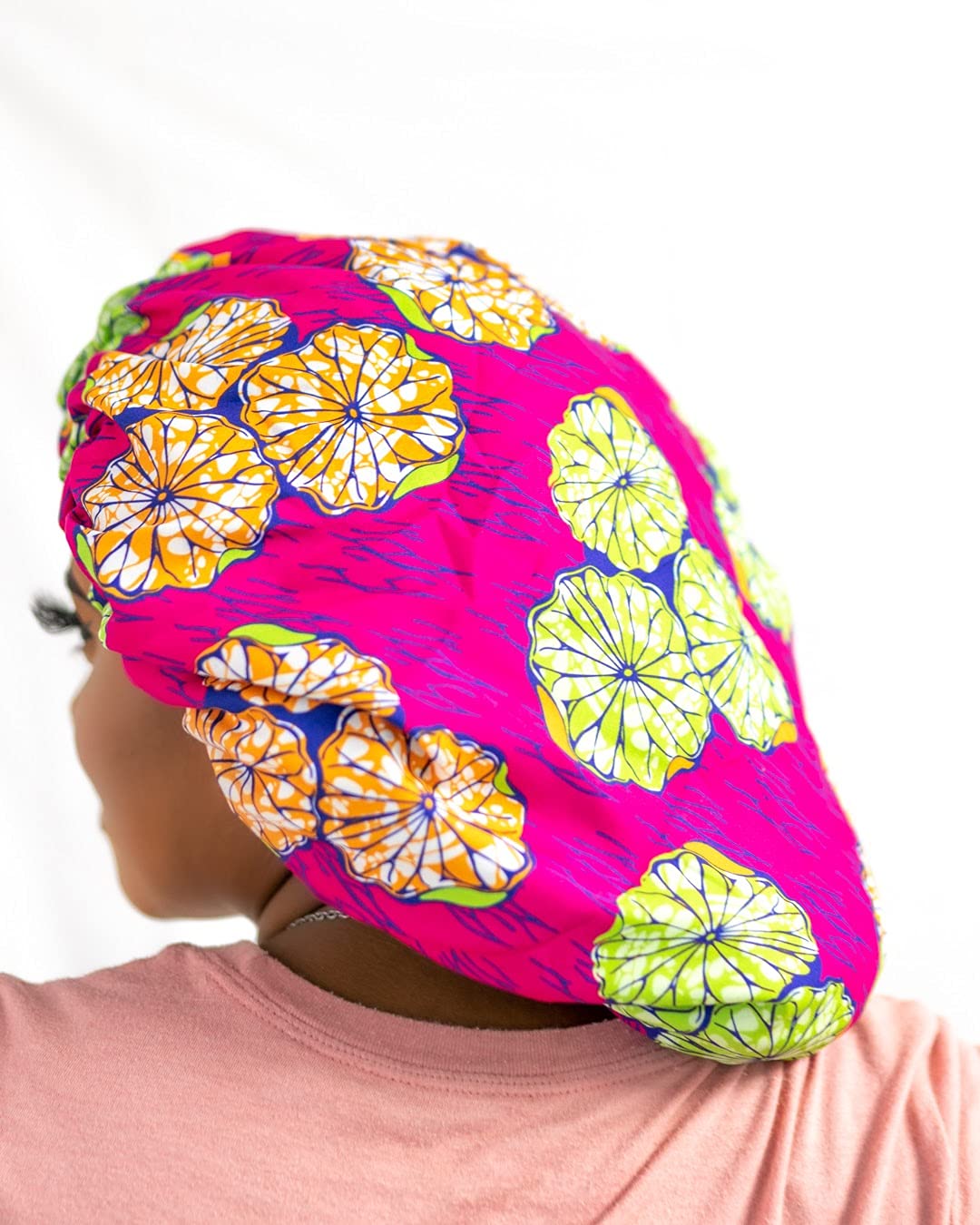 Hair Bonnets for Black Women Curly Kinky Hair Locs and Braids Double Layer Stretch Satin Protective Sleep Cap (Pink(OLA)) Beauty and Personal Care NOT AVAILABLE