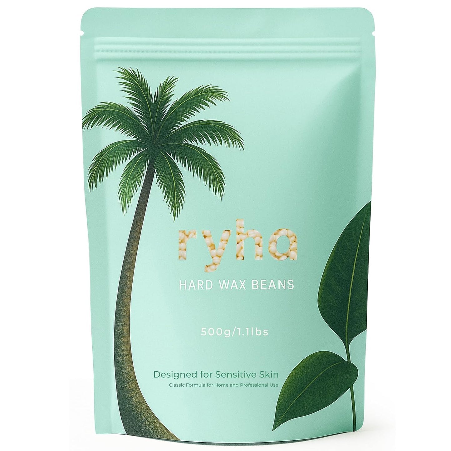 ryha Hard Wax Beads, 1.1lb, Coconut, For Sensitive Skin, Ideal for Body, Arms, legs, Face and Bikini, Refill Wax Beads for for Wax Warmer, At Home Wax Beauty and Personal Care ryha