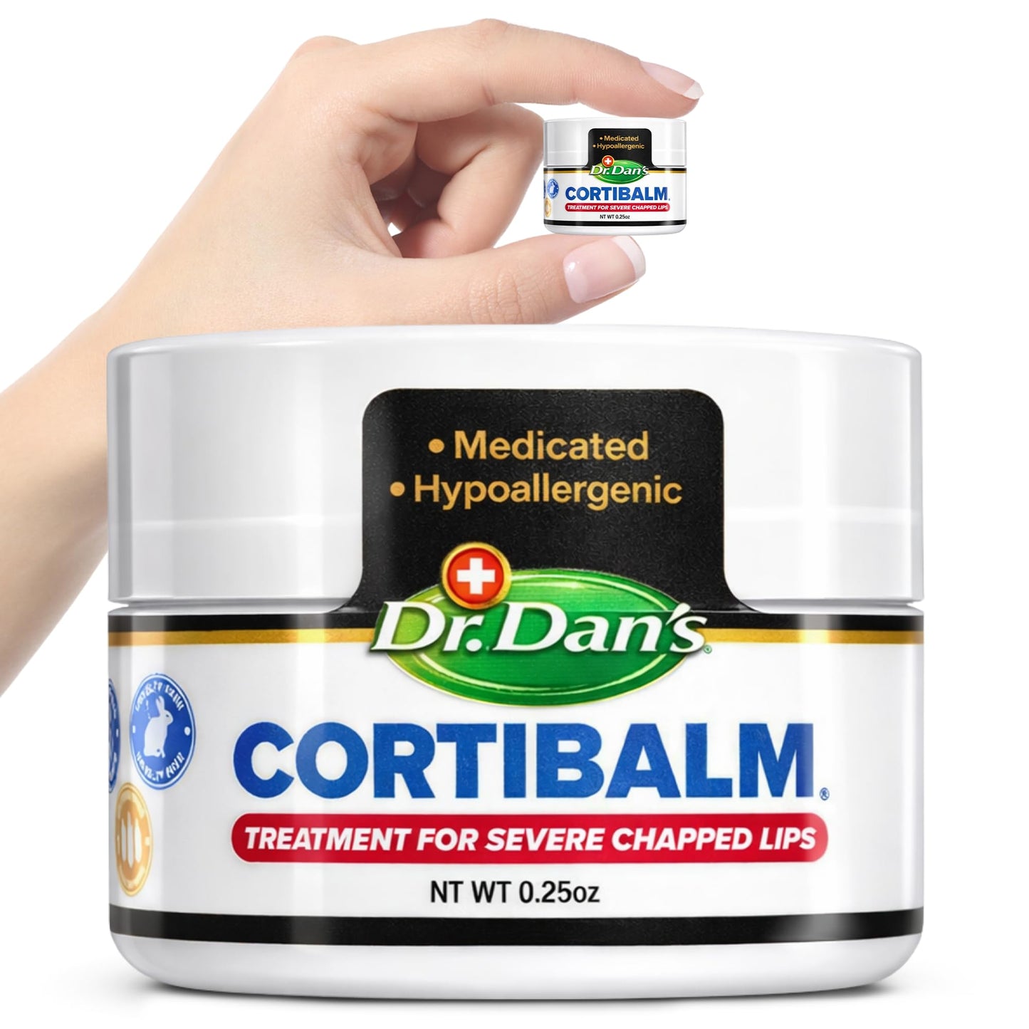 Dr. Dan's Cortibalm Jar - 1 Pack - for Dry Cracked Lips - Healing Lip Balm Jar for Severely Chapped Lips - Designed for Men, Women and Children - Beauty and Personal Care Dr. Dan's