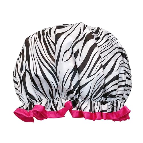 allydrew Reusable Women's Waterproof Shower Caps for Long Hair, Zebra Beauty & Personal Care allydrew