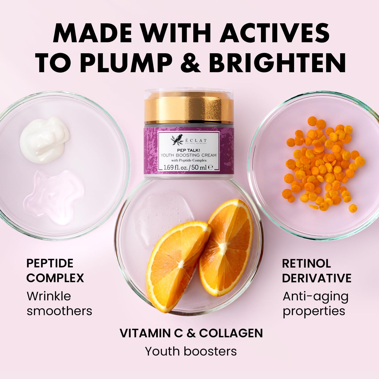 Eclat Skincare Anti Aging Face Cream - Face Moisturizer with Collagen Peptides, Hyaluronic Acid, & Vitamins C+E - Improves Fine Lines and Wrinkles Beauty and Personal Care Eclat Skincare