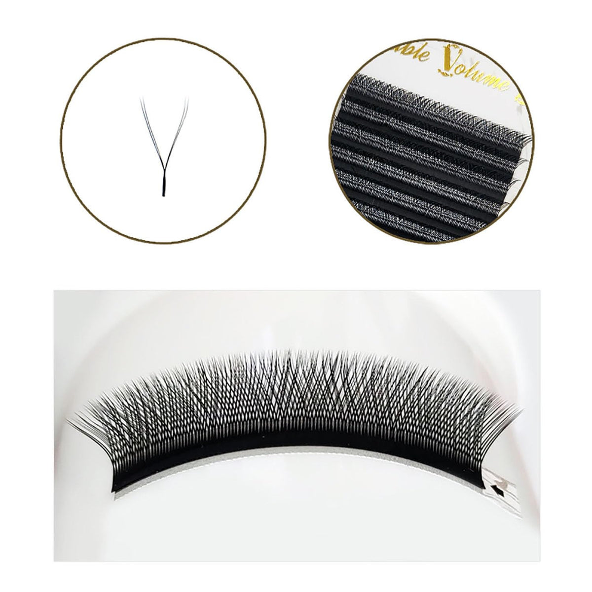 Amber Lash Double Volume YY Lash for Eyelash Extension Professionals, 0.07mm Thickness, Various Curls and Lengths