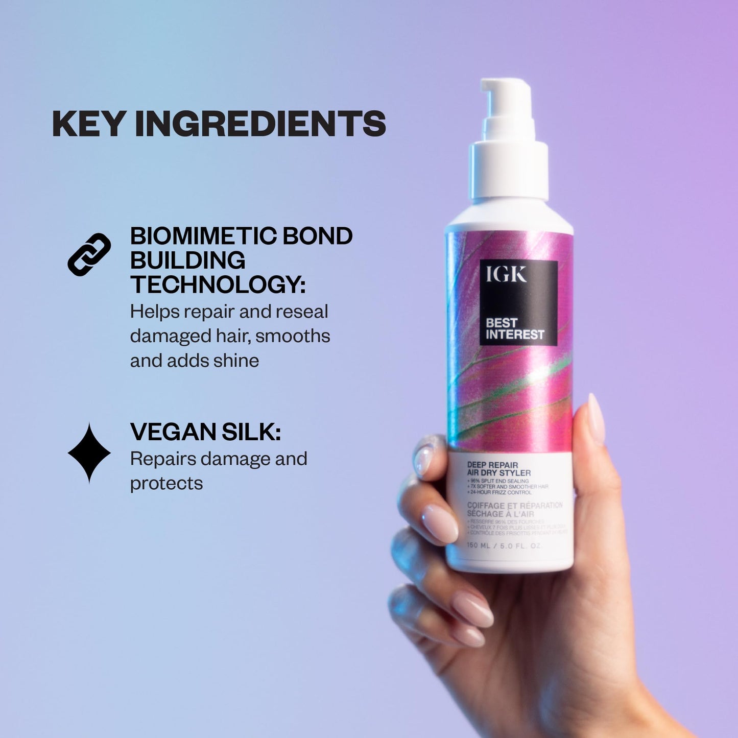 IGK Best Interest Deep Repair Air Dry Styler 150 ml / 5 oz Beauty & Personal Care IGK