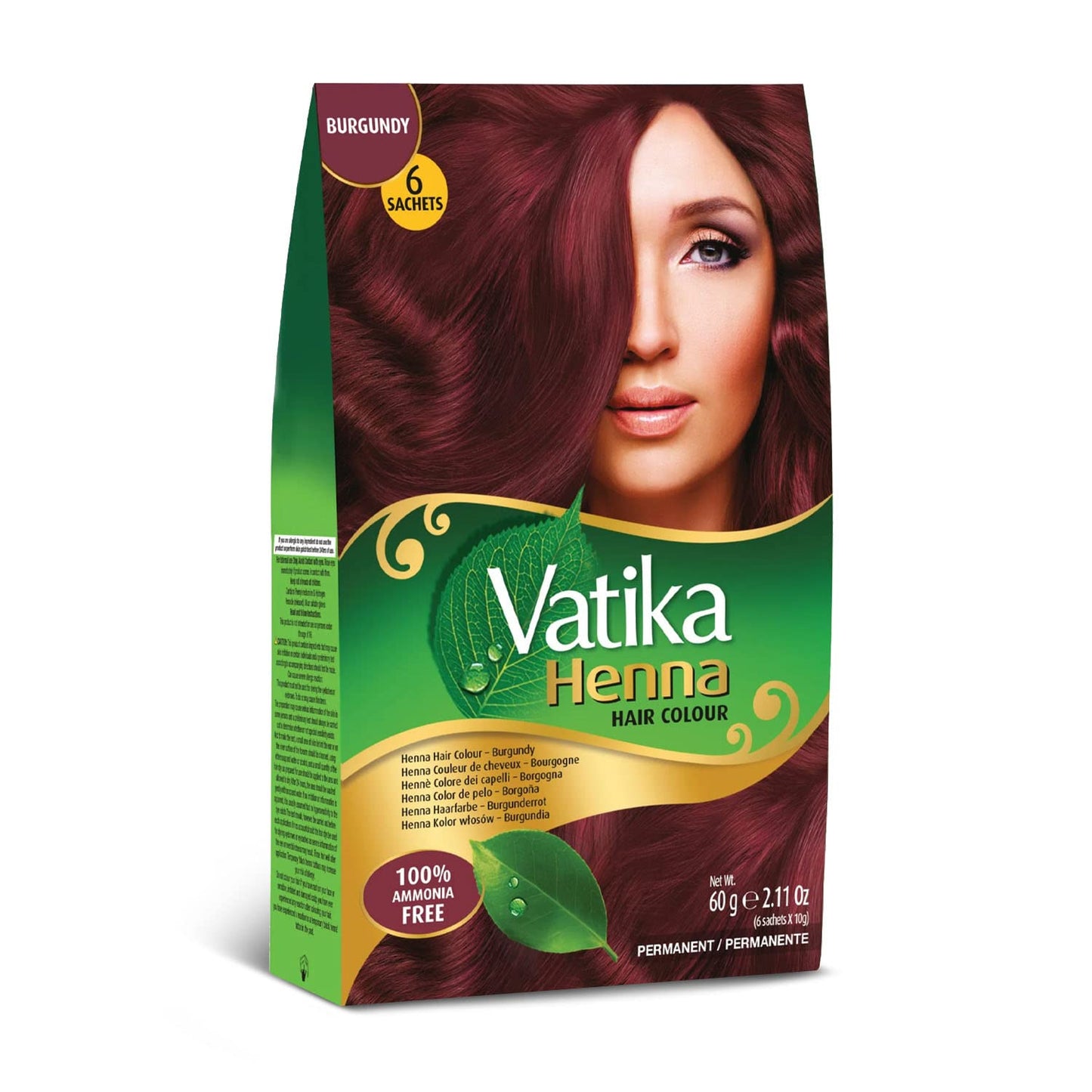 Vatika Naturals Permanent Hair Dye Burgundy, 100% Grey Coverage, Ammonia-Free, for Rich, Long-Lasting Color, No Damage, for Healthy, Vibrant Hair - 6 Beauty & Personal Care Vatika Naturals