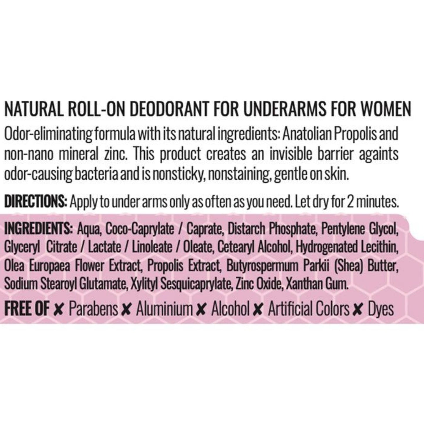 Bee and You All Natural Deodorant for Women, Single Pack, Roll On, Propolis, Shea Butter, Mineral Zinc, Floral Fresh Scent, Light, Fresh Cooling Beauty and Personal Care BEE & YOU
