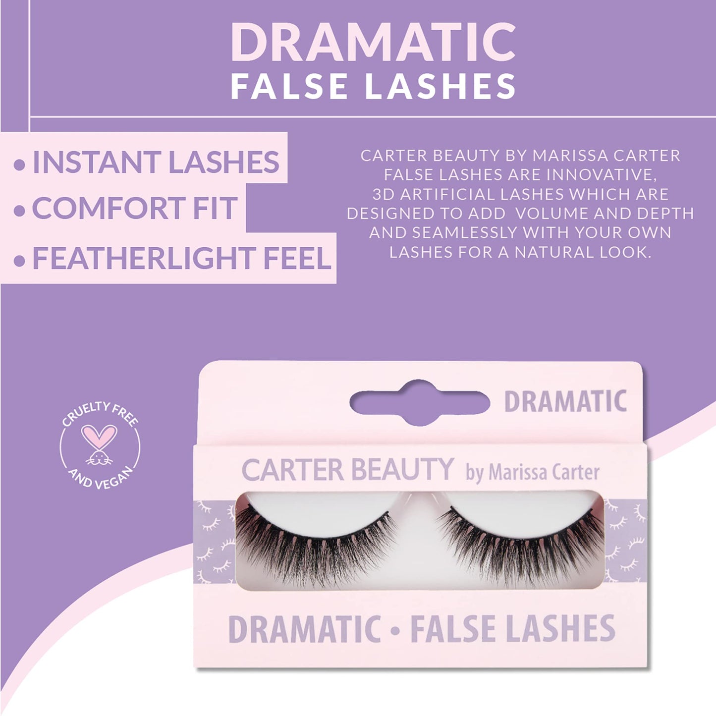 Carter Beauty On The Lash - 3D Artificial Eyelashes - Adds Volume And Depth - Adds A Touch Of Elegance - Feather Weight - Creates A Sophisticated Look Beauty & Personal Care Carter Beauty