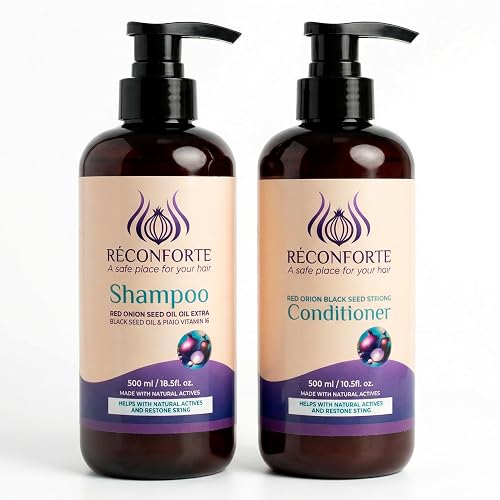 Rêconforte Onion Shampoo and Conditioner Set, 500ml / 16.9 fl oz Volumizing Formula for Fuller, Thicker-Looking Hair, Keratin Growth Formula, Paraben Beauty & Personal Care Rêconforte