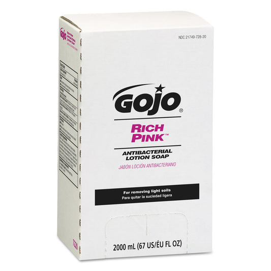 GOJO PRO TDX RICH PINK Antibacterial Lotion Soap Refill, 2000 mL - 7220-04