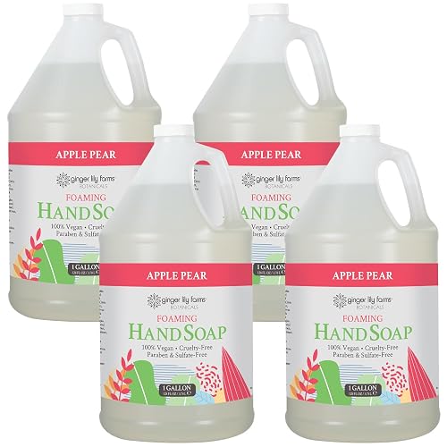 Ginger Lily Farms Botanicals All-Purpose Foaming Hand Soap Refill, 100% Vegan & Cruelty-Free, Apple Pear Scent, 1 Gallon (Pack of 4) Beauty & Personal Care Ginger Lily Farms