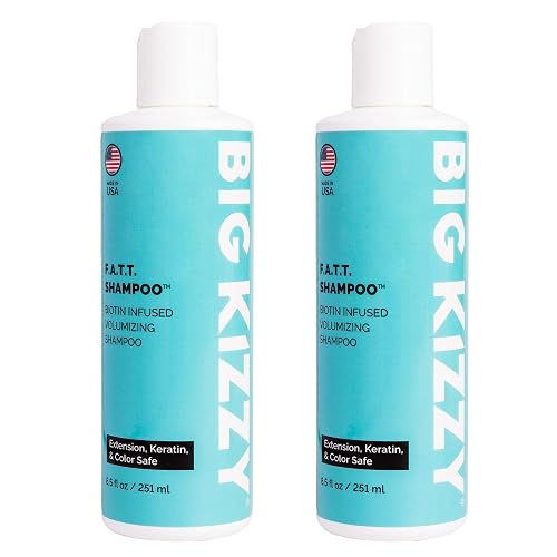 Volumizing Biotin Shampoo Set of 2, 8.5oz - Color, Keratin Treatment, Hair Extension Safe. Sulfate, Paraben & Oil Free, Body Building, Thickening Beauty & Personal Care Big Kizzy