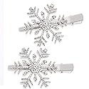 HZEYN Christmas Snowflake Hair Clips Winter Holiday Jewlry Big Crystal Snowflake Hairpin Barrette Wedding Bridal Hair Accessories (Silver) Beauty & Personal Care HZEYN