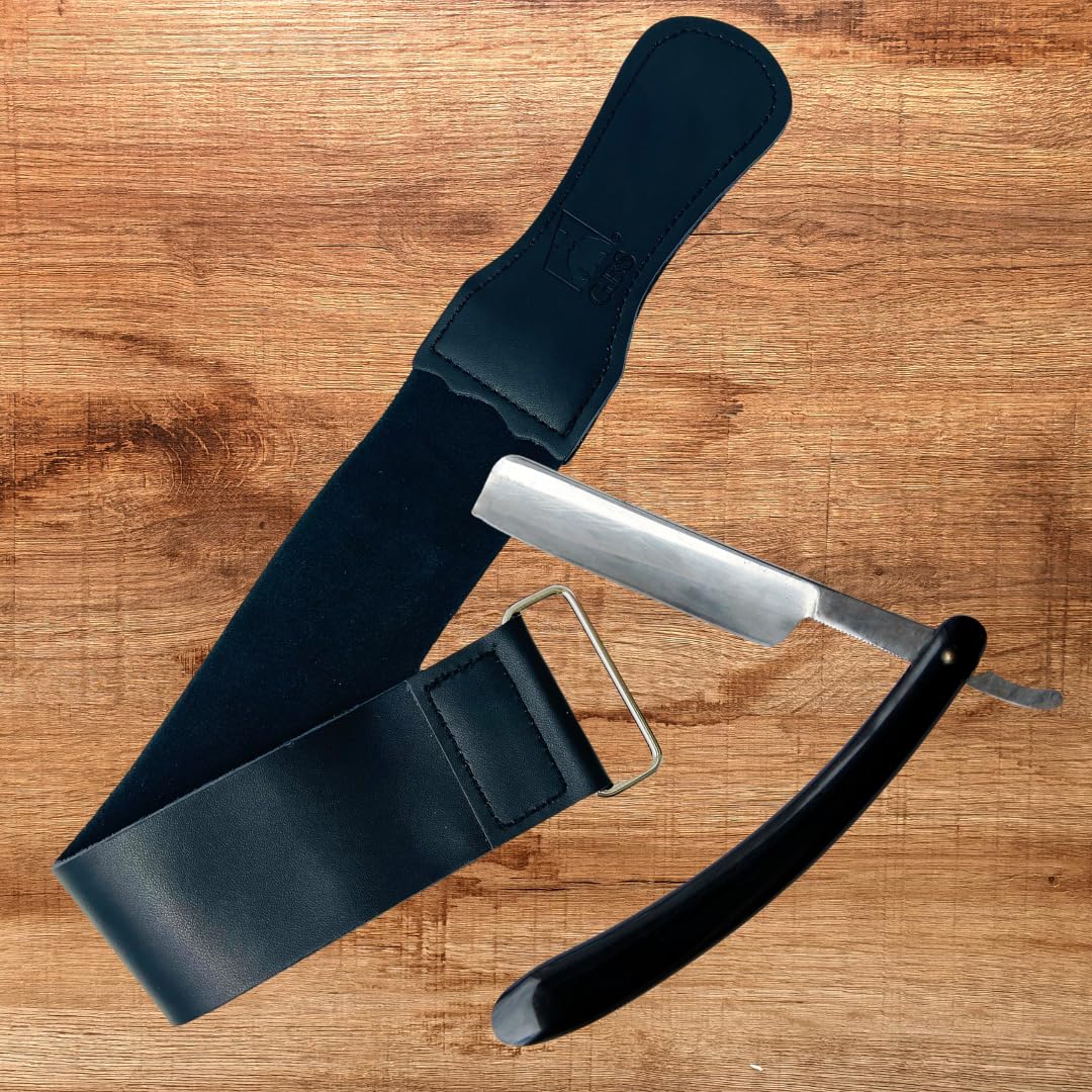 Leather Strop 2" x 18" - Genuine Cowhide Razor Strop for Straight Razor, Knives, Chisels - Double-Sided Barber Strop for Sharpening & Honing - Premium Beauty and Personal Care G.B.S