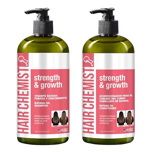Hair Chemist Strength & Growth Batana Oil Shampoo and Conditioner Set 33.8 oz. (2-PC Set) - Batana Shampoo and Conditioner for Hair Growth, Thickening Beauty & Personal Care Hair Chemist