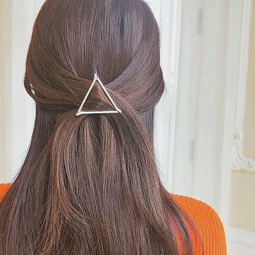 Yheakne Boho Triangle Hair Clip Barrette Metal Silver Geometry Hairpin Minimalist Hair Holder Modern Hair Accessories for Women and Gilrs (Silver Beauty & Personal Care Yheakne