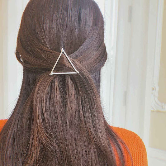 Yheakne Boho Triangle Hair Clip Barrette Metal Silver Geometry Hairpin Minimalist Hair Holder Modern Hair Accessories for Women and Gilrs (Silver Beauty & Personal Care Yheakne