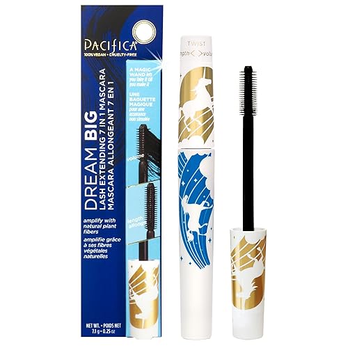 Pacifica Dream Big Mascara - Black Magic 7-in-1 Lash Extending Mascara, Twist-Adjust Brush for Length & Volume, Lash Serum Infused, Vegan Beauty & Personal Care Pacifica