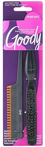 Goody Volume Boost Teasing Brush & Comb Set | Boar Bristle Damage-Free Root Lift & Backcombing Tool for Volumizing & Texture | Works on All Hair Types Beauty & Personal Care GOODY