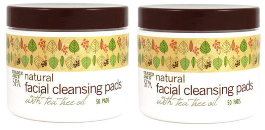 2 Pack Trader Joes Spa Natural Facial Cleansing Pads with Tea Tree Oil Beauty & Personal Care Turundi