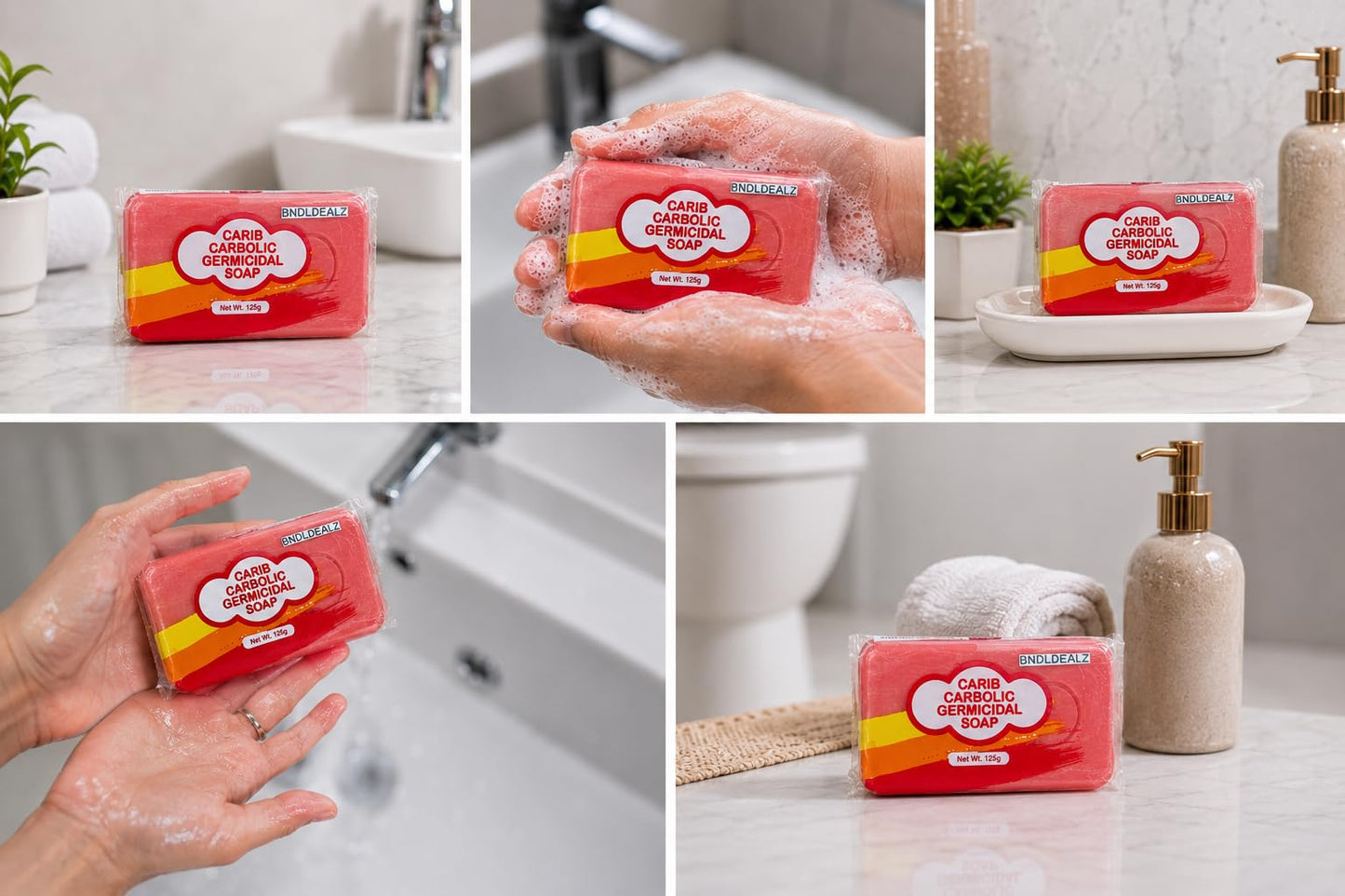BNDLDEALZ Carbolic Soap 12 Pack Bundle (125g Each) - Featuring Carib Jamaican Carbolic Germicidal Soap Bars, Antibacterial Style Bath Soap for Deep Beauty & Personal Care BNDLDEALZ