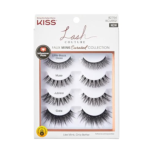 KISS Lash Couture Faux Mink False Eyelashes Multipack, Celebrity Favorite Wispy Effect, Volume & Curl, Lash Extensions Look, Crisscross Pattern Beauty & Personal Care KISS