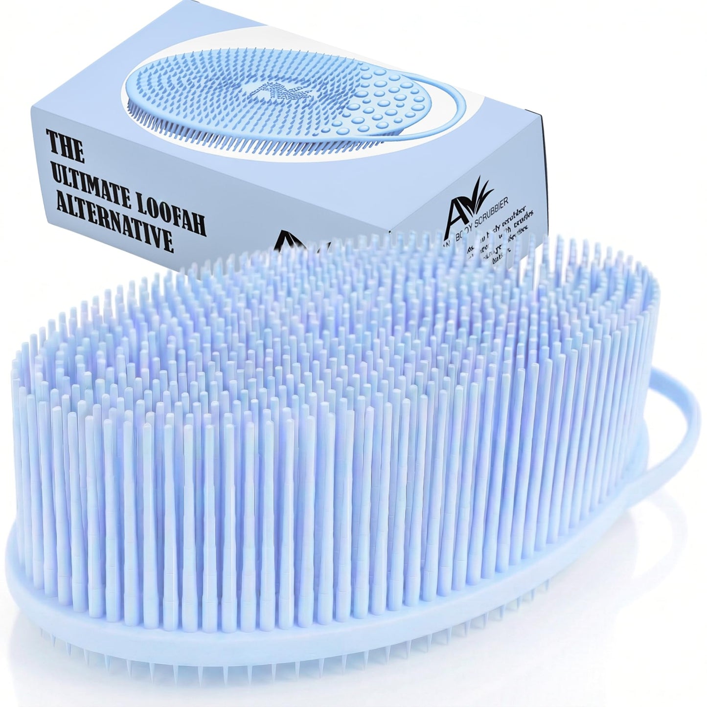 Avilana Premium Exfoliating Body Scrubber - Trusted Since 2017 - SGS Certified Silicone Bath Brush, Firm Bristles Smooth Rough Bumpy Skin Texture Beauty & Personal Care Avilana