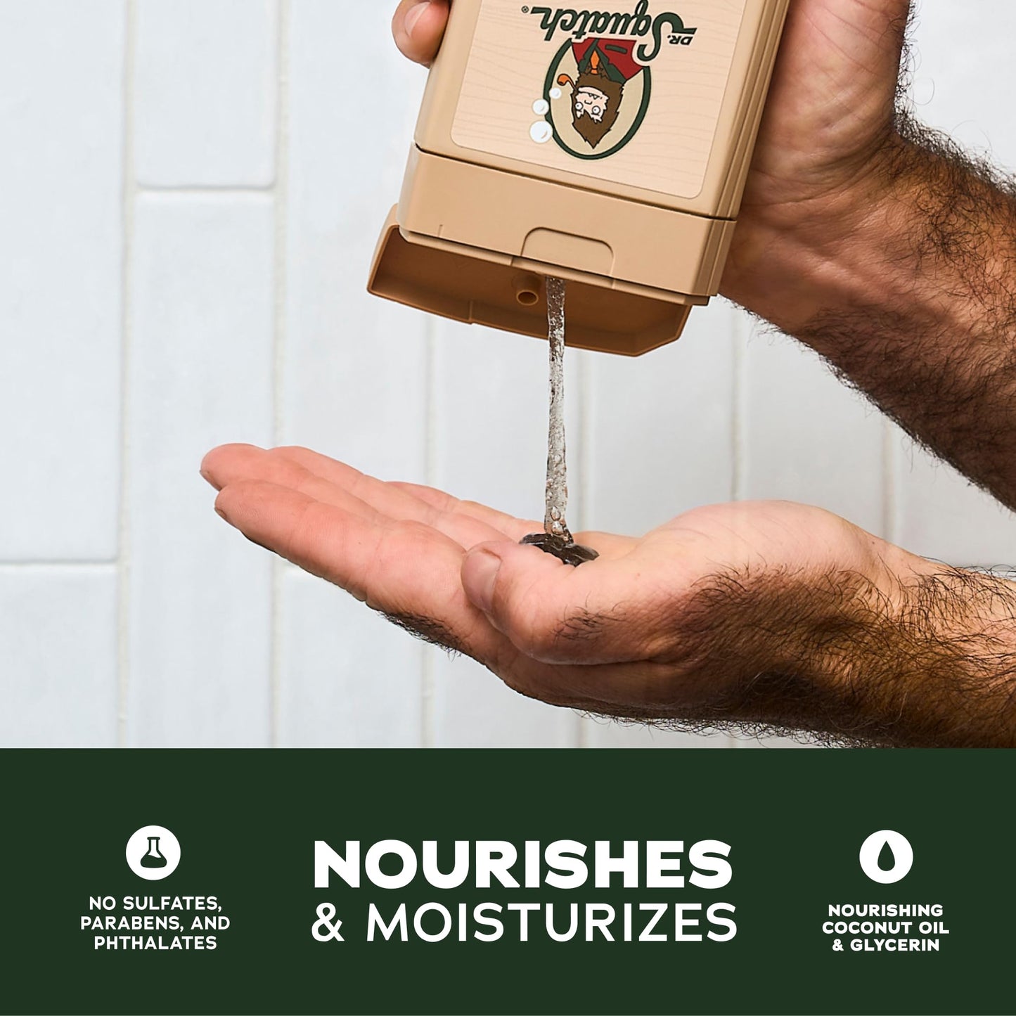 Dr. Squatch Natural Men's Body Wash Shower Gel - Cleansing, Nourishing, Long Lasting Scent, Moisturizing Body Wash for Men - Pine Tar + Coconut Beauty & Personal Care Dr. Squatch
