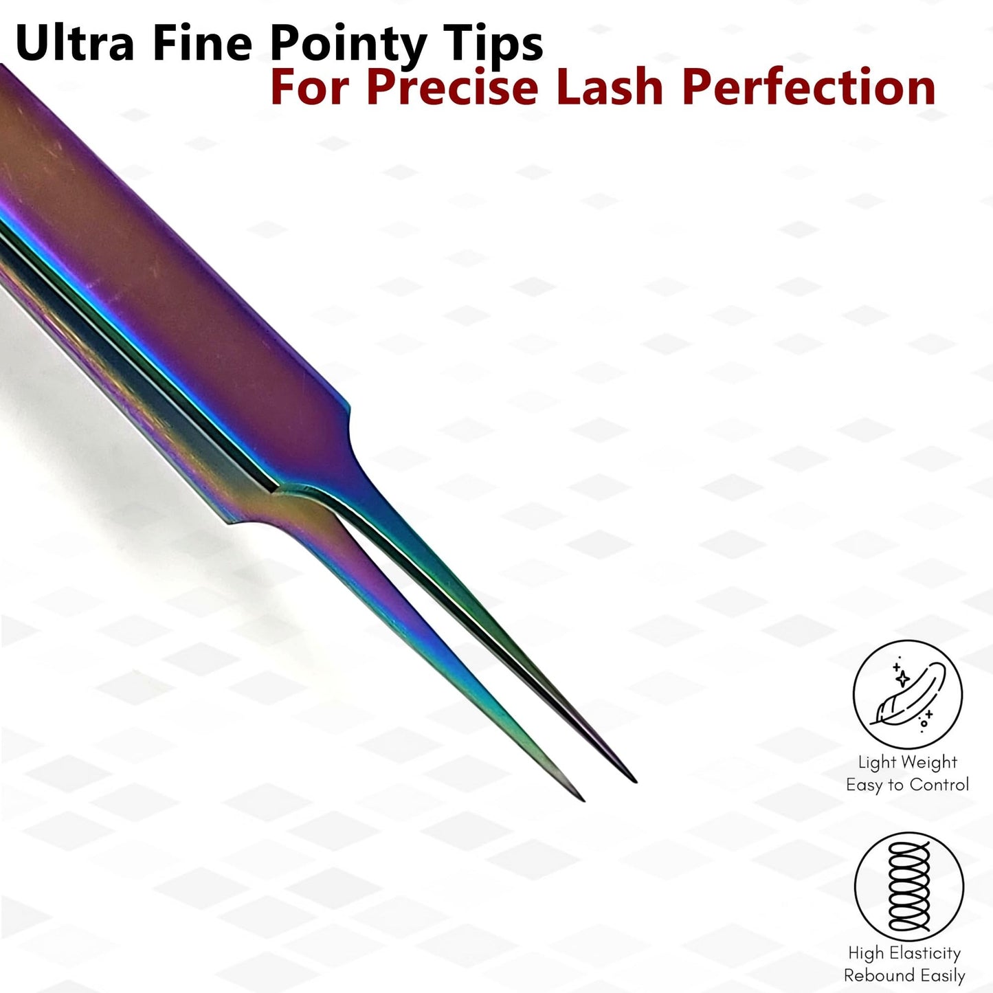 Heavy Duty Stainless Steel 3D 5D 6D Volume Eyelash Extension Tweezers Fine Point (A2ZSCILAB) ("A" Type Straight Plasma Coated) Beauty and Personal Care A2Z SCILAB