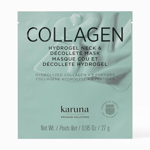 Karuna Collagen Neck & Chest Hydrogel Mask 1-Pack | Firming & Hydrating K-Beauty Masks with Collagen, Peptides & Niacinamide | For Wrinkles & Sagging Beauty & Personal Care Karuna